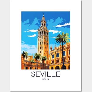 A Pop Art Travel Print of Seville - Spain Posters and Art